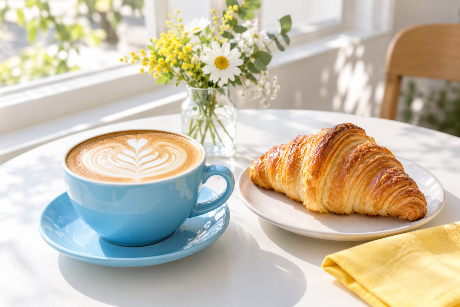 コーヒーとクロワッサンのイメージ